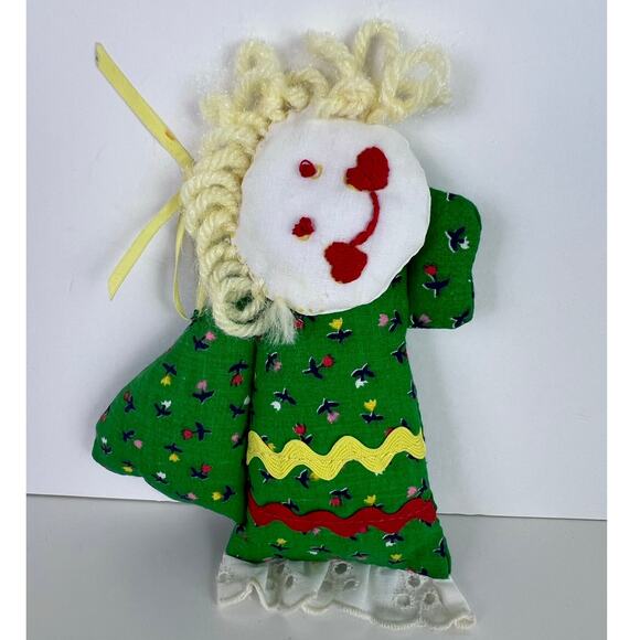 VTG Fabric Christmas Ornaments Angels & Gingerbread Plush Hand Stitched Stuffed - Picture 5 of 7